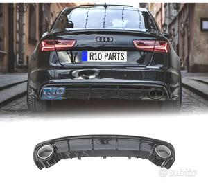 DIFFUSORE AUDI A6 15-18 LOOK RS6 NERO LUCIDO