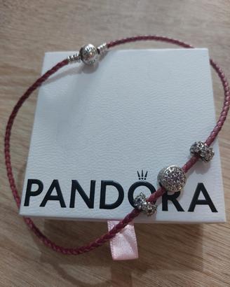 collana pandora in pelle intrecciata