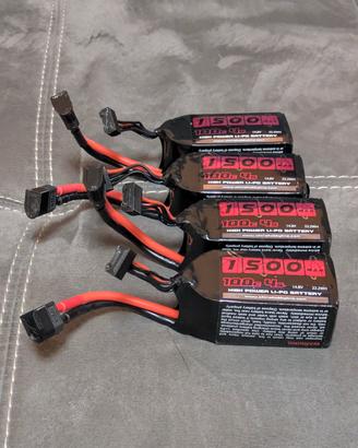 4 batterie FPV Lipo 4S1P 1500 mah CNHL Black