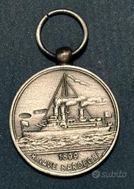 Medaglia regia nave Sardegna in argento