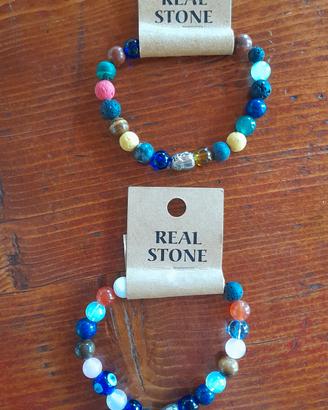 Set 2 braccialetti in pietra naturale