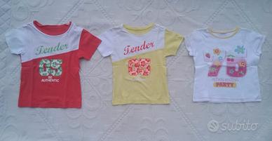 Tre t-shirt bambina 3/5 anni