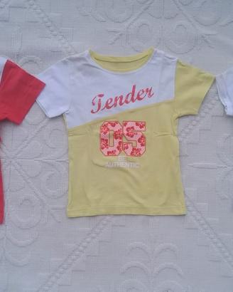 Tre t-shirt bambina 3/5 anni