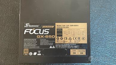 Alimentatore psu 650w seasonic focus 80 gold