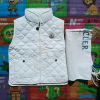 Gilet smanicato Moncler  bianco trapuntato  4 anni