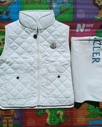 Gilet smanicato Moncler  bianco trapuntato  4 anni
