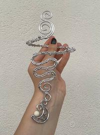 Armcuff handmade con ciondolo a forma di luna