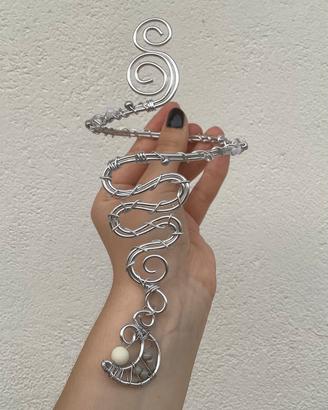 Armcuff handmade con ciondolo a forma di luna