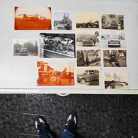 Blocco fotografie vintage con mezzi in vista 