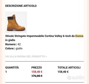 Valley 6-Inch Timberland da donna, di colore giall
