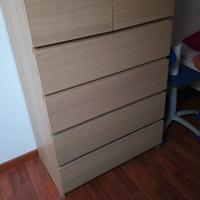 cassettiera legno chiaro