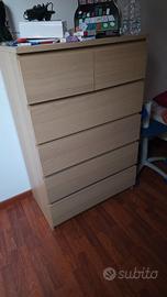 cassettiera legno chiaro