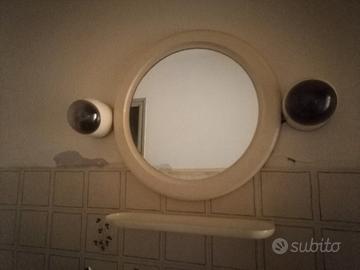 Specchio  anni 70+lampade applique  modernariato