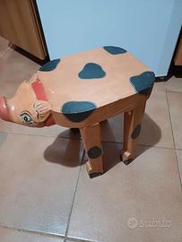 Faidate - Restauro - Sgabello vintage in legno