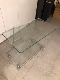 TAVOLO DI CRISTALLO CON RUOTE
