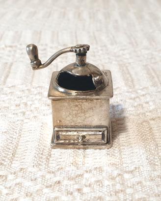 Macinino da caffè in argento 800 miniatura Vintage