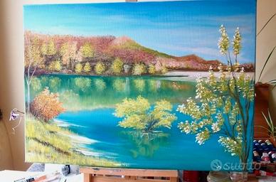 Quadro moderno olio su tela 70x50cm Nuovo