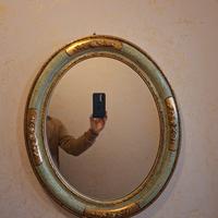 Specchio verde e oro veramente bello
