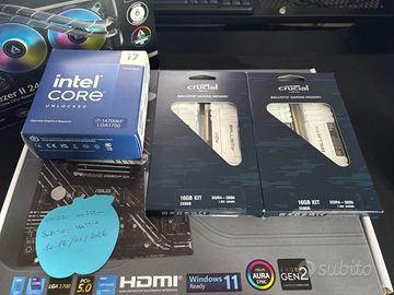 Componenti pc i7 14700kf + ram 32gb + asus z690 d4