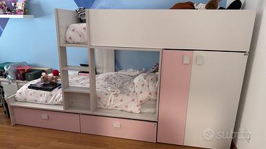 Cameretta bambina bianca e rosa