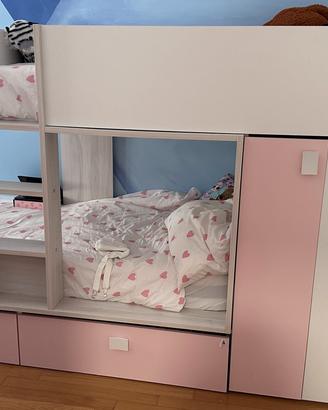 Cameretta bambina bianca e rosa