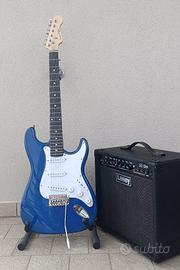 Chitarrra elettrica Soundsation Rider blu c/ampli