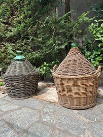 Stock 4 damigiane vintage d’epoca(vimini, legno, v
