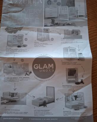 Azzurra design culla+lettino GLAMx9