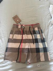 Shorts pantaloncini Burberry check con etichetta