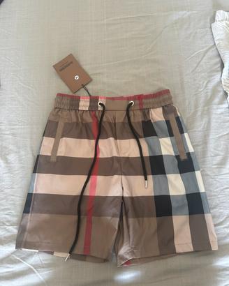 Shorts pantaloncini Burberry check con etichetta