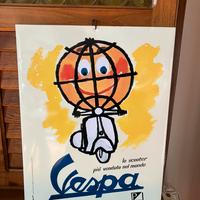 Cartellone pubblicitario originale vespa