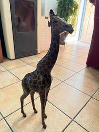 Giraffa Decorativa Vintage in Cuoio