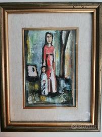 Mario Sironi,  Donna con bambina e albero