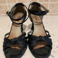 Sandali in raso nero n. 35