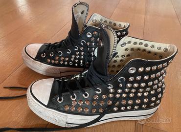 Converse nere con la suola outlet alta