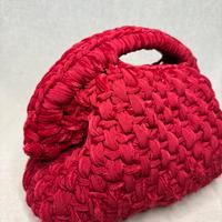 Borsa a mano clutch rossa ciliegia uncinetto