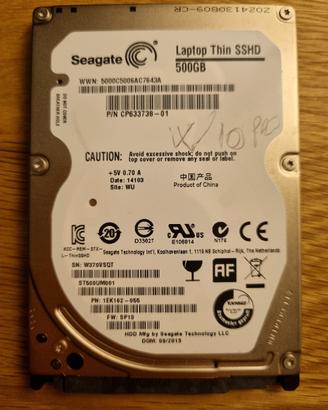 SSHD SEAGATE 500 GB per laptop