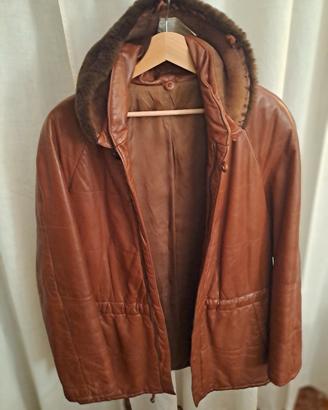 Giacca vintage in pelle anni 70-80s scout