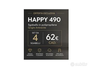 Sgabello Happy polipropilene grigio antracite
