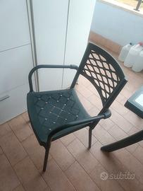 Sedie in tubolare di ferro