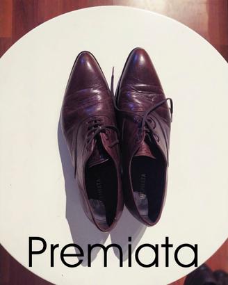 Scarpe Derby da uomo stringate in pelle 