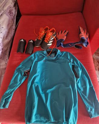 materiale calcio da portiere  12-13 anni