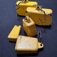 set5 pesi per macchine da maglieria gialli vintage