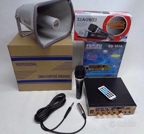 Kit Completo Professional Amplificatore Tromba Mic