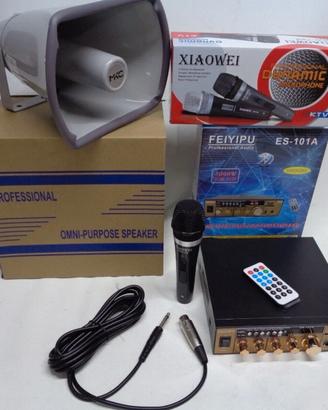 Kit Completo Professional Amplificatore Tromba Mic