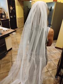 Velo da sposa avorio 3 metri doppio strato nuovo