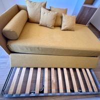 Divano letto con materesso color senape Harté