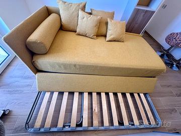 Divano letto con materesso color senape Harté