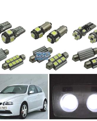 KIT 9 LAMPADE LED INTERNE ALFA ROMEO 147 00-10