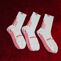 3 paia di soxpro bianco-rossi nuovi con bustina